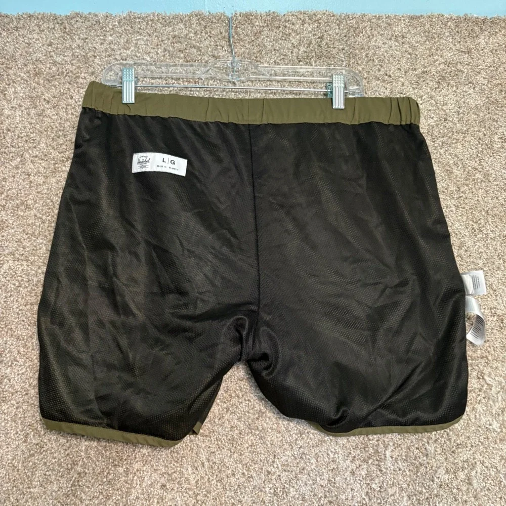 Herschel Supply Co. Training Shorts Mens Large Green HSC-BTU Athletic Mesh Lined